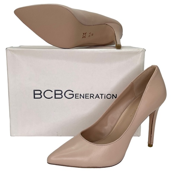 BCBGeneration Womens Heels 9.5M Heidi Nude Leather Stiletto - Picture 13 of 14